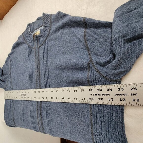 Tommy Bahama Mens Relax Full-Zip Cardigan Sweater Jacket Large Blue Knit Cotton - Picture 5 of 6